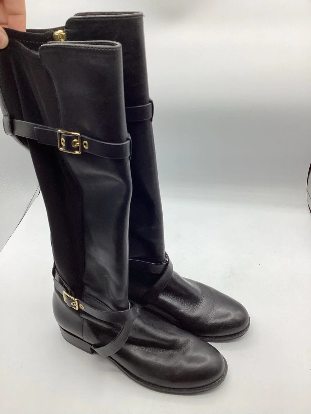 Cole Haan Dorian Stretch Black Knee-High Riding Boots women’s size 6